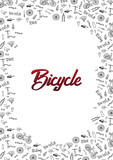 Doodle vector illustration of bicycle. Concept of biking lifestyle and adventure for web banners, printed materials
