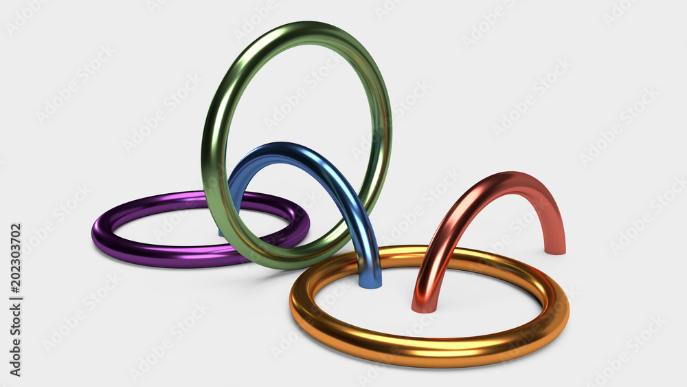 3D rendered abstracts rings background wallpaper