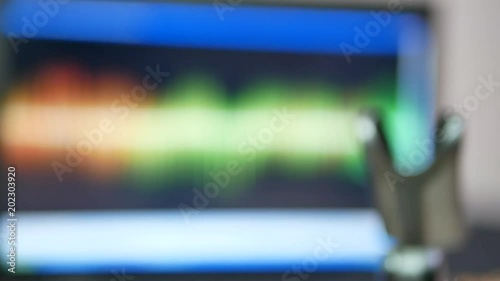 Wallpaper Mural Studio microphone on recording studio. Music equipment. Microphone in true macro close up for amusic or sound studio concept Torontodigital.ca