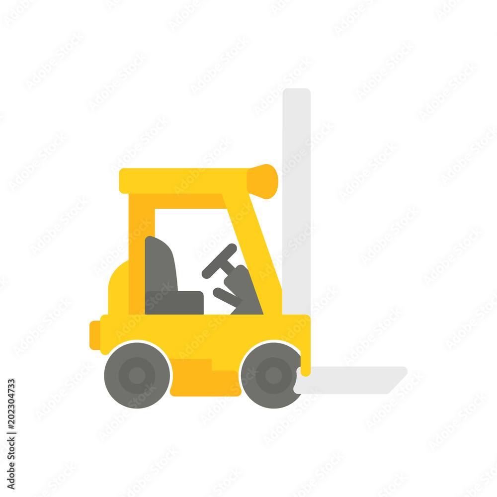 Forklift delivery icon vector flat