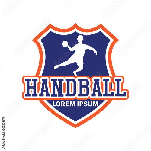 handball logo with text space for your slogan / tag line, vector illustration