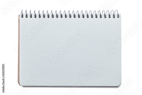 Office spiral notebook isolated on white