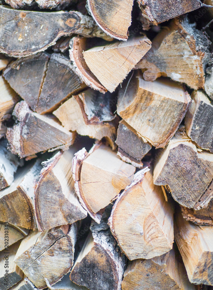 Pile of chopped fire wood prepared for winter Pile of chopped fire wood prepared for winter