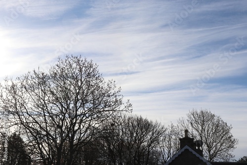 Fluffy white clouds against blue sky © mcKensa