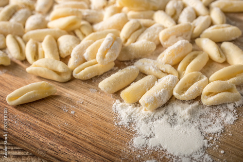 Fresh uncooked cavatelli pasta. photo