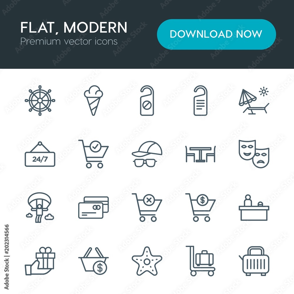 Modern Simple Set of hotel, shopping, travel Vector outline Icons. Contains such Icons as cart, luggage, sweet, ocean, boat, suitcase and more on white background. Fully Editable. Pixel Perfect Modern Simple Set of hotel, shopping, travel Vector outline Icons. Contains such Icons as cart, luggage, sweet, ocean, boat, suitcase and more on white background. Fully Editable. Pixel Perfect