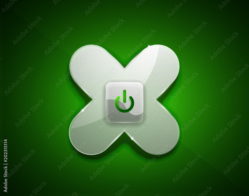 Glass transparent effect power start button, on off icon, vector UI or app symbol design Glass transparent effect power start button, on off icon, vector UI or app symbol design