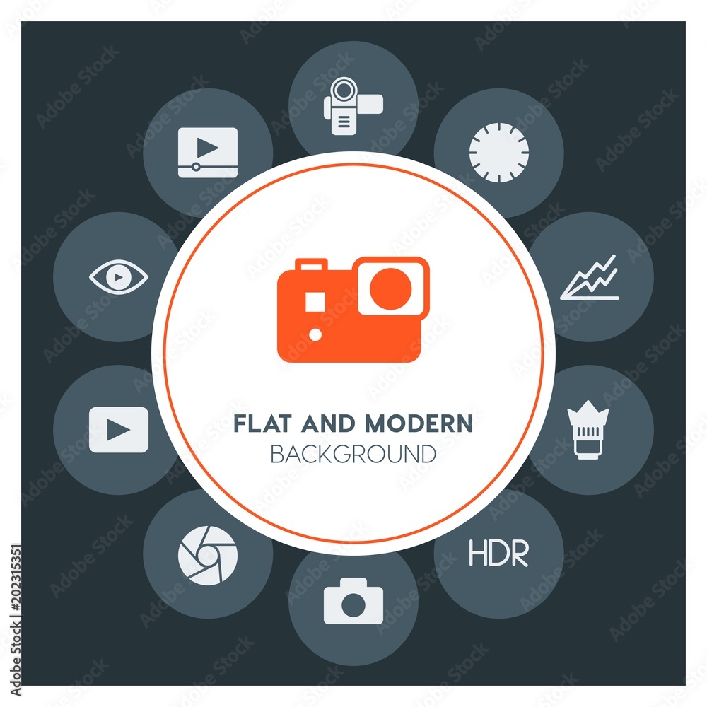 charts, video, photos, time Infographic Circle fill Icons Set. Contains such Icons as  business,  website,  elements,  background,  pattern,  banner,  slider and more. Fully Editable. Pixel Perfect