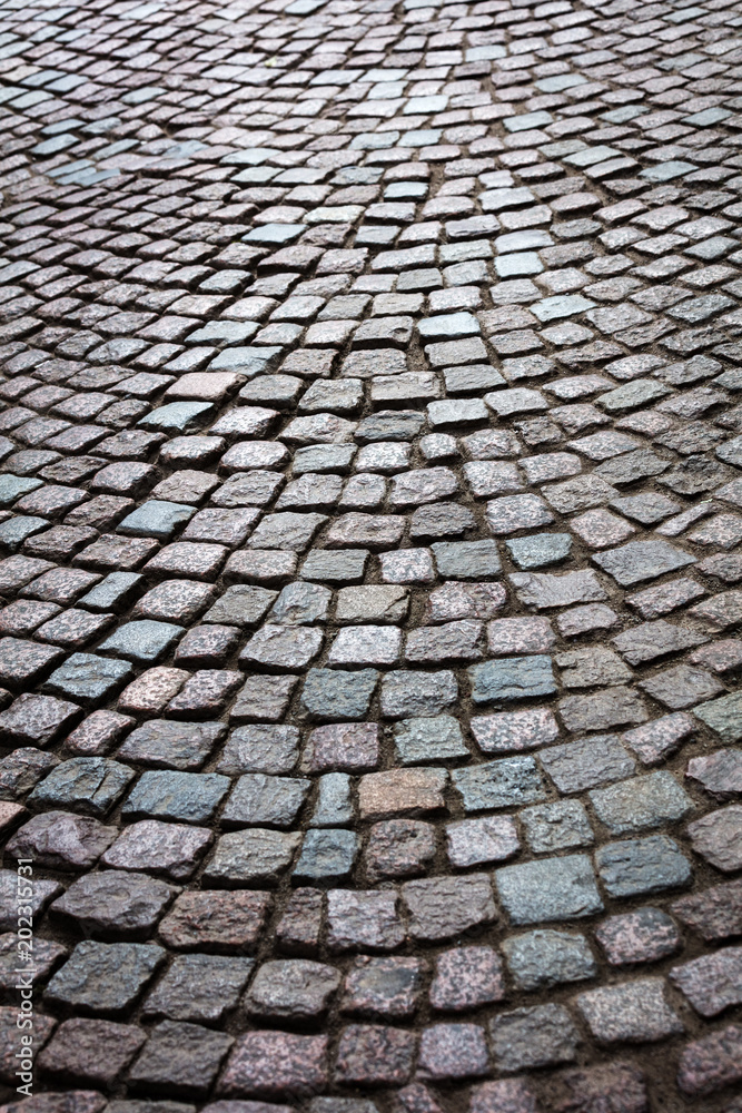 abstract background of cobblestone pavement
