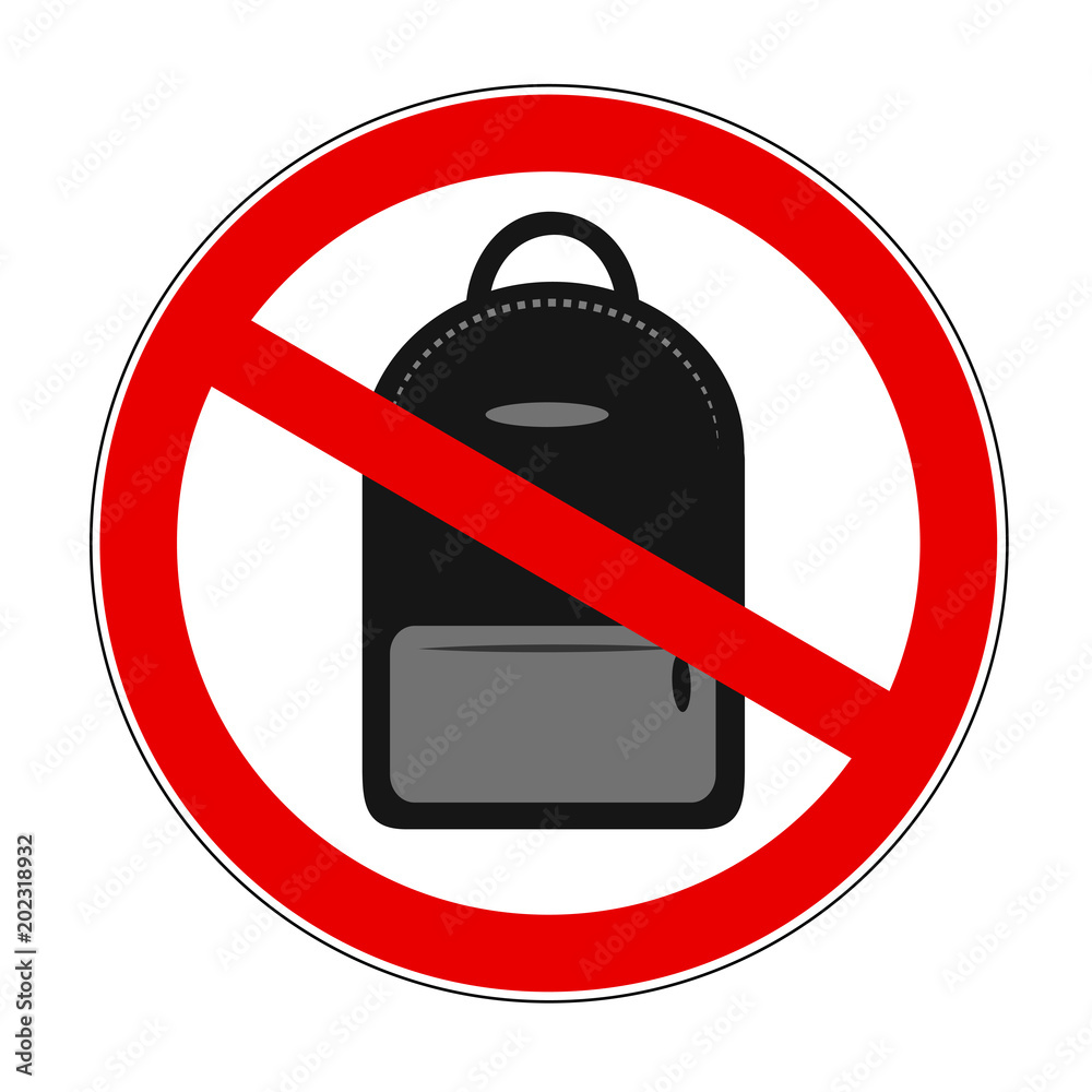rucksack verboten schild Stock Vector | Adobe Stock