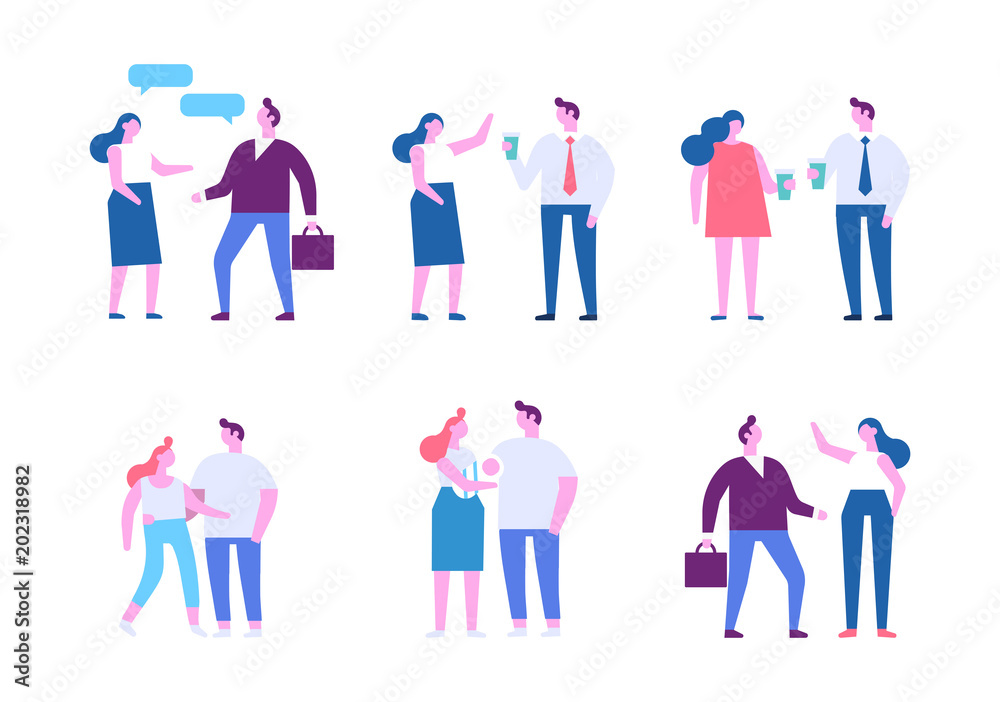 Different people characters. Flat vector illustration isolated on white. Different people characters. Flat vector illustration isolated on white.