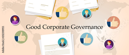 Good Corporate Governance concept. accountable organization transparent management symbol with hands.