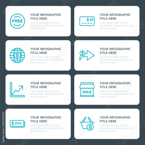 Flat money, shopping infographic timeline template for presentations, advertising, annual reports