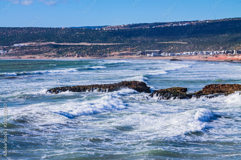 Fototapeta premium coast near Agadir. rocky coast of the Atlantic Ocean