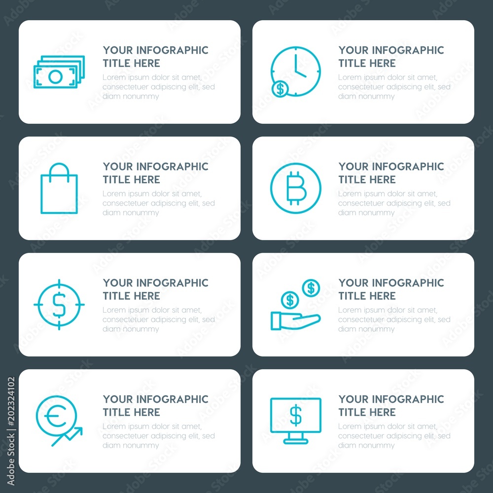 Flat money, shopping infographic timeline template for presentations, advertising, annual reports Flat money, shopping infographic timeline template for presentations, advertising, annual reports