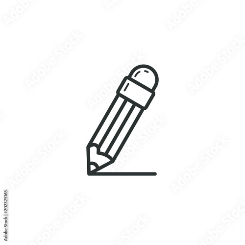 black and white frameless linear pencil icon