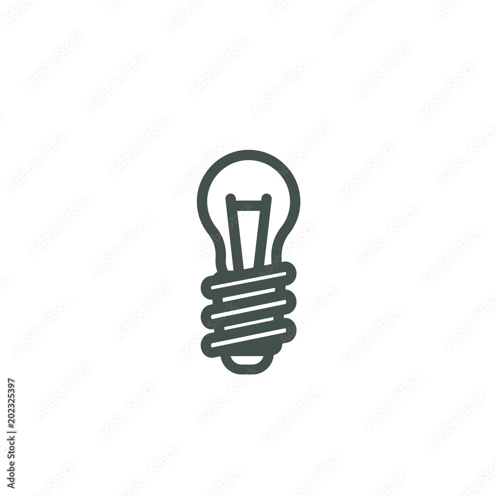 black and white frameless linear lightbulb icon black and white frameless linear lightbulb icon