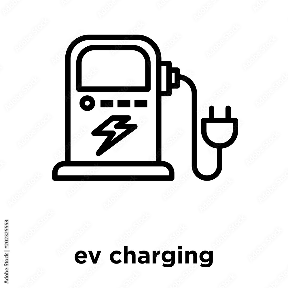 ev charging icon isolated on white background ev charging icon isolated on white background