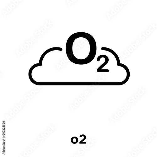 o2 icon isolated on white background photo