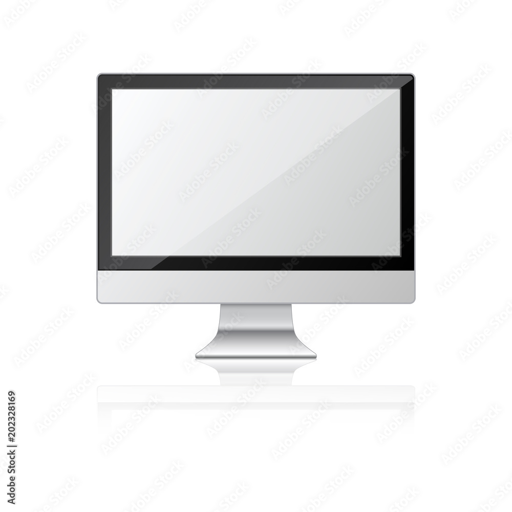 Monitor realistic vector device over white Monitor realistic vector device over white