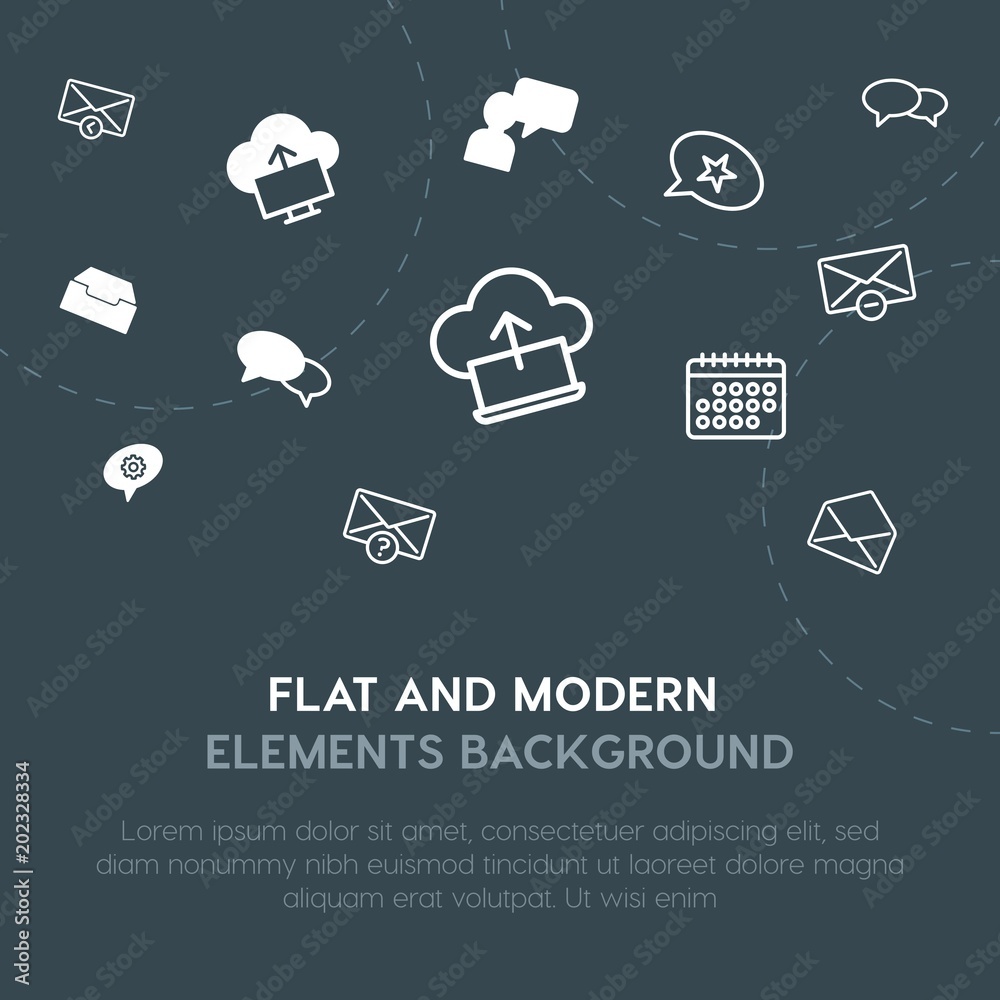 cloud and networking, chat and messenger, email outline, fill vector icons and elements background concept on dark background.Multipurpose use on websites, presentations, brochures and more. cloud and networking, chat and messenger, email outline, fill vector icons and elements background concept on dark background.Multipurpose use on websites, presentations, brochures and more.