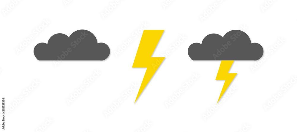 Fotografie Symbol-Set - Gewitter und Wolken