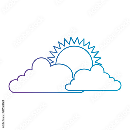 climate cloud with sun vector illustration design