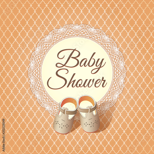 Baby  shower card. Arrival card with place for your text.