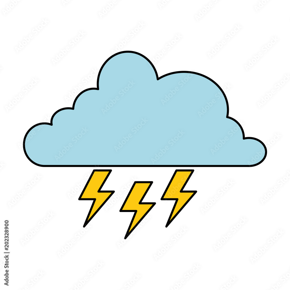 cloud weather with rays vector illustration design cloud weather with rays vector illustration design