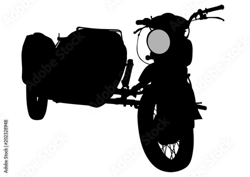 Old big bike on white background