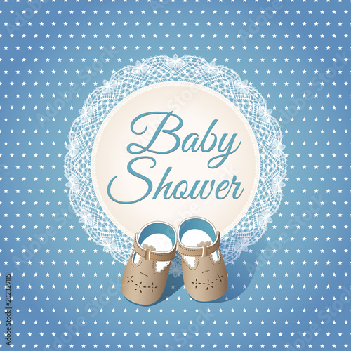 Baby  shower card. Arrival card with place for your text.