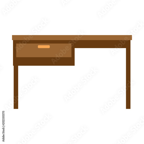 office wooden desk icon vector illustration design