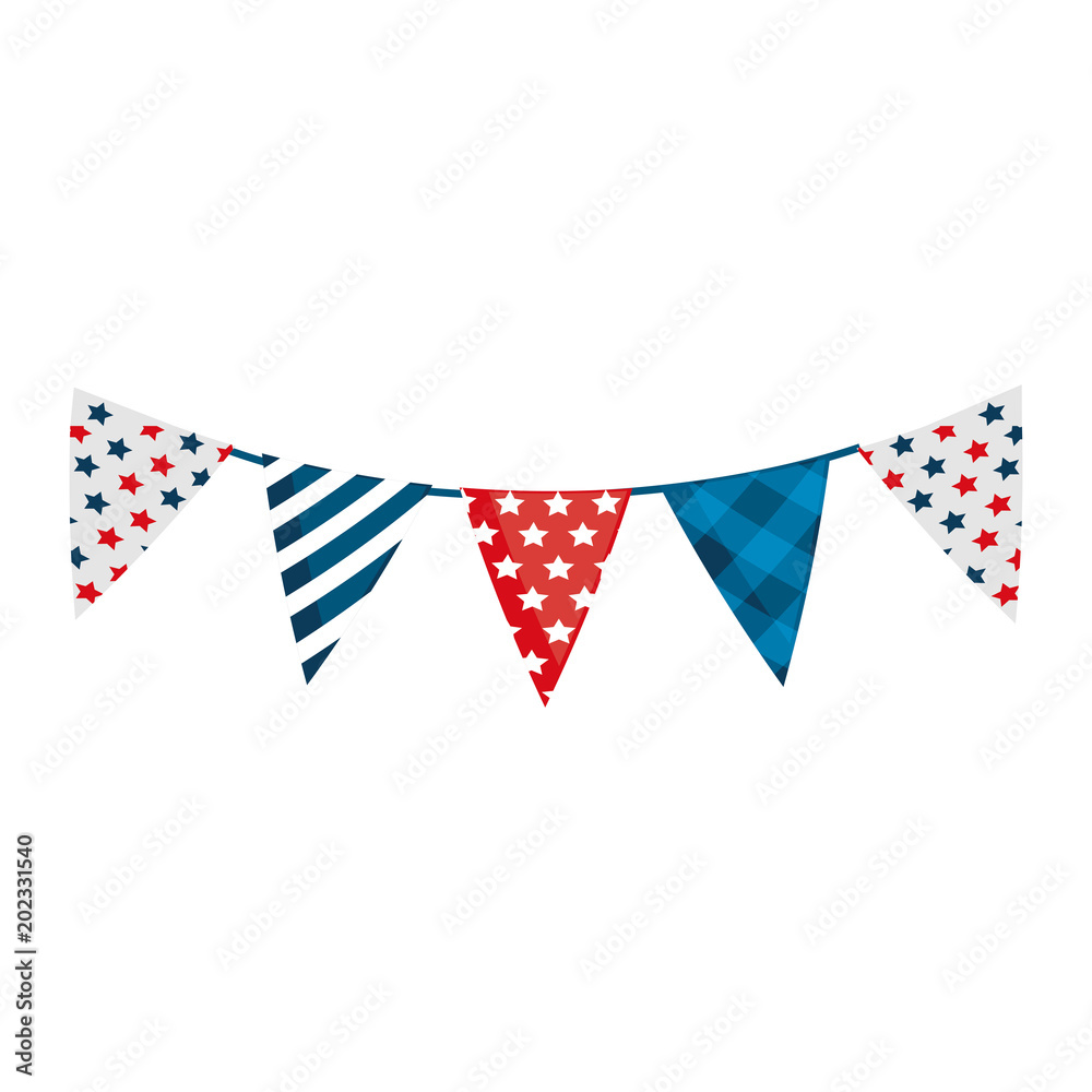 Obraz premium garland with stripes and stars vector illustration design