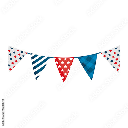 garland with stripes and stars vector illustration design