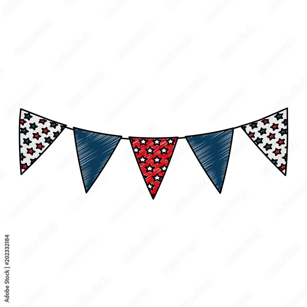 garland with stripes and stars vector illustration design garland with stripes and stars vector illustration design