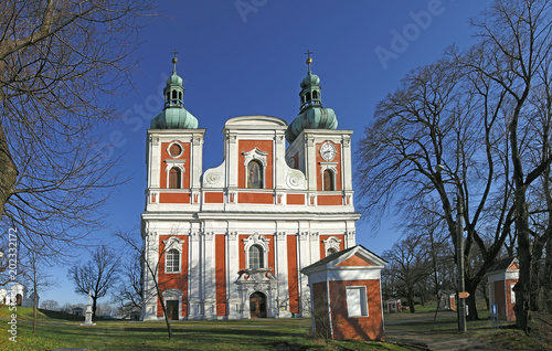 The Pilgrimage Church on the Cvilin Hill. The Pilgrimage Church of the Elevation of the Holy Rood and Our Lady on Cvilín Hill was built from 1722 to 1728. Krnov, Moravia, Czech Republic photo