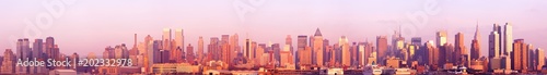 Super high Resolution stitched panorama of midtown and uptown Manhattan  New York City  NY  USA
