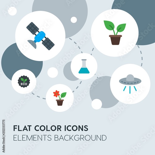 health, science, nature flat vector icons and elements background with circle bubbles networks.Multipurpose use on websites, presentations, brochures and more