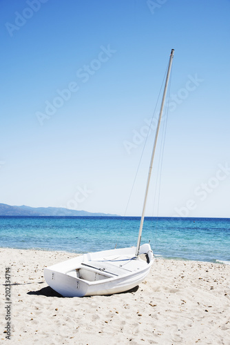 Spiaggia del Poetto beach in Sardinia, Italy.