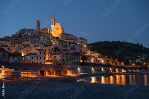 Italy, Cervo medieval village in the evening photo