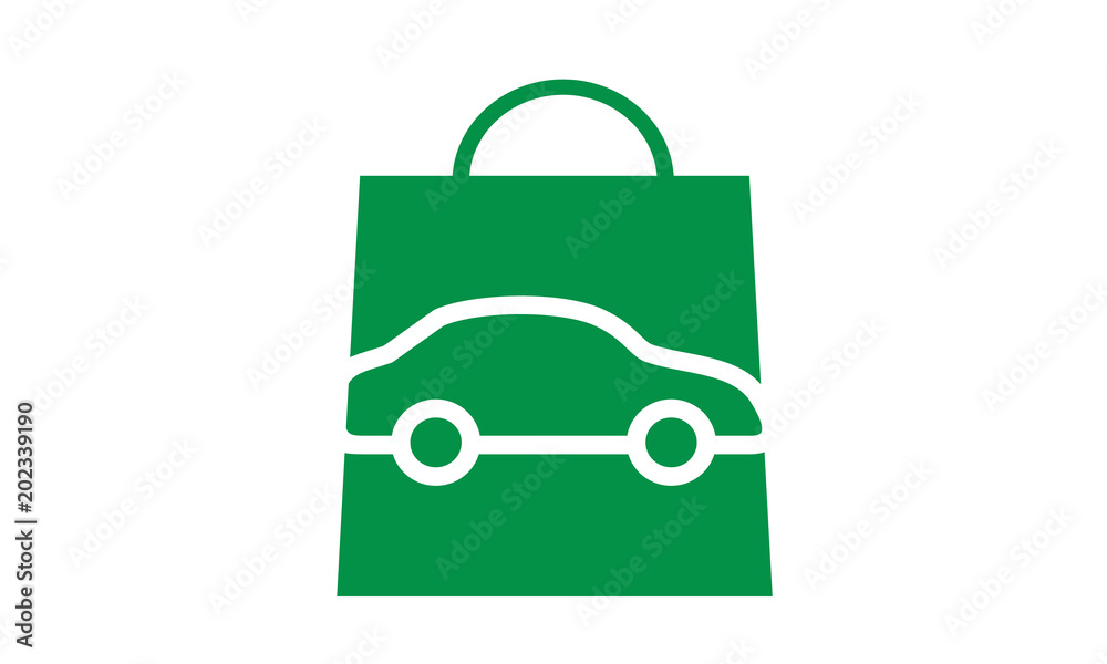 Φωτογραφία Car and Shopping Bag for Car Shop Store logo design inspiration
