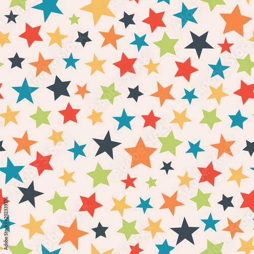 Vector Colorful Stars Seamless Pattern Background