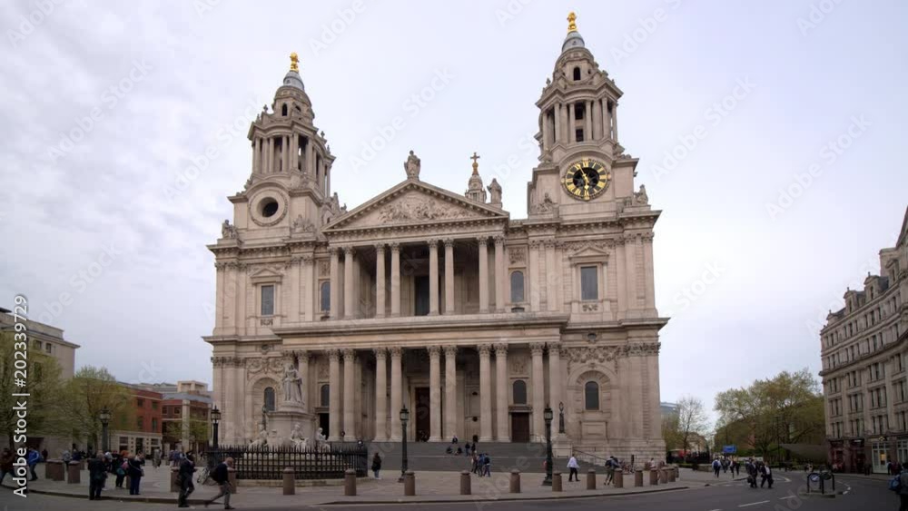 West front facade of Saint Paul's cathedral in the City of London, England. West front facade of Saint Paul's cathedral in the City of London, England.