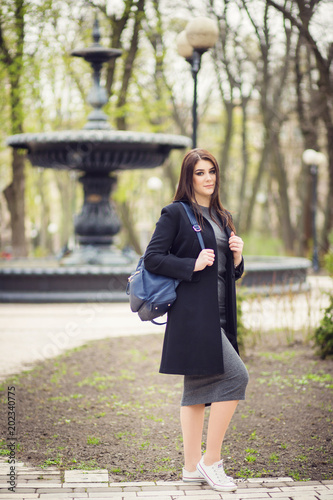 girl posing in park