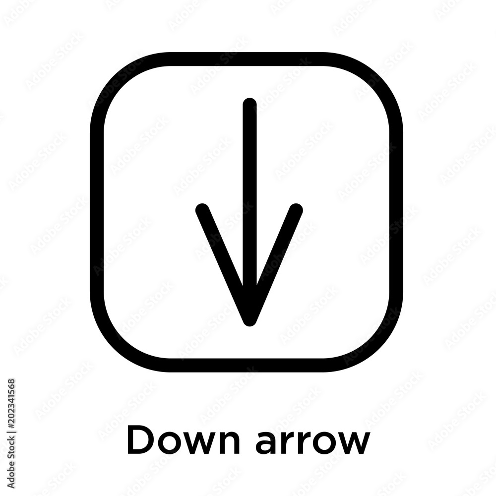 Down arrow icon isolated on white background Down arrow icon isolated on white background