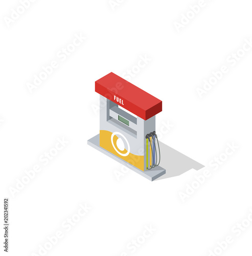 isometric gas station vector illustration