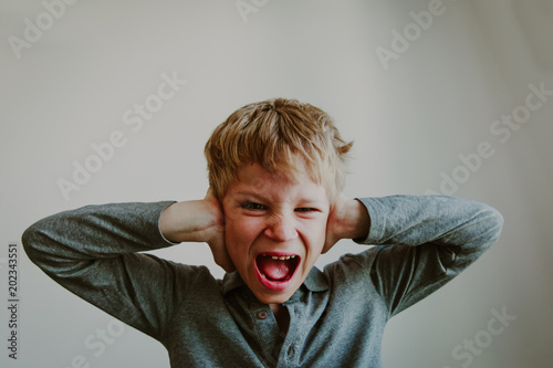 Obraz na płótnie agressive angry conflict child exhausted tired overload w salonie
