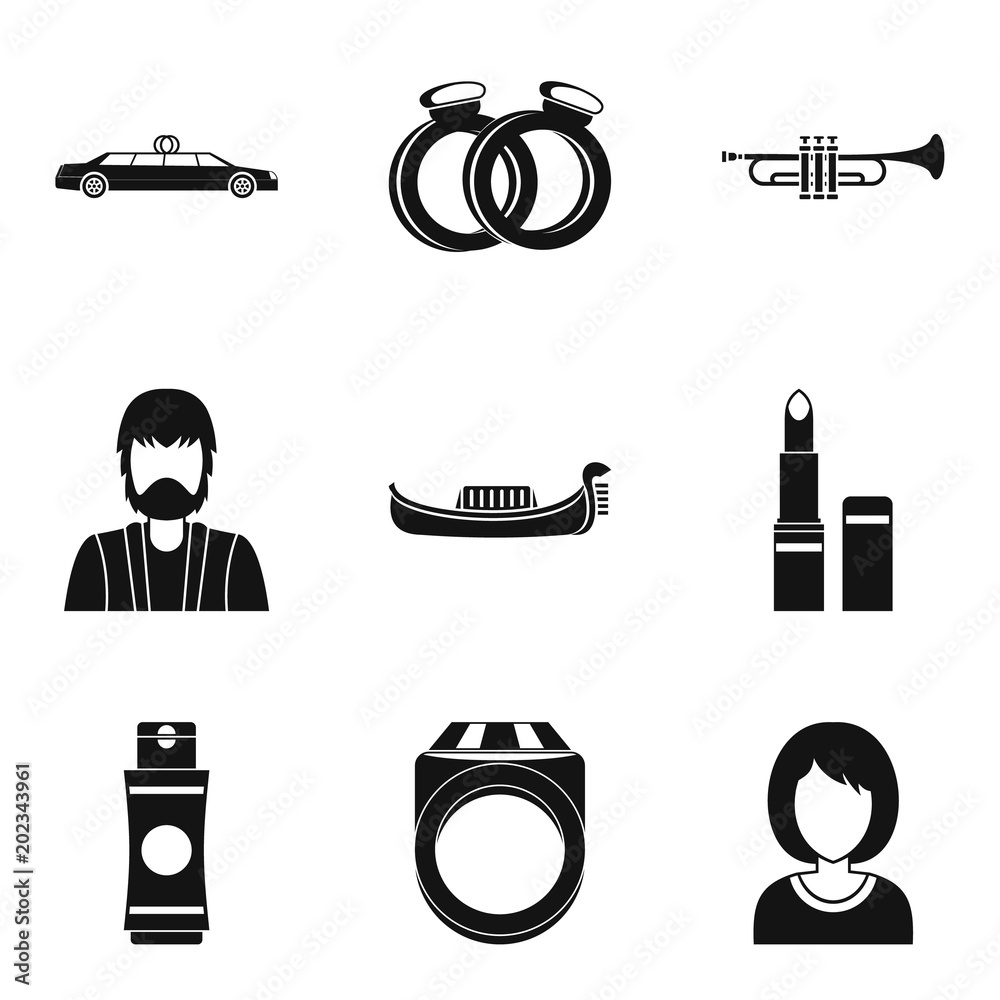 Photography Solemnization icons set
