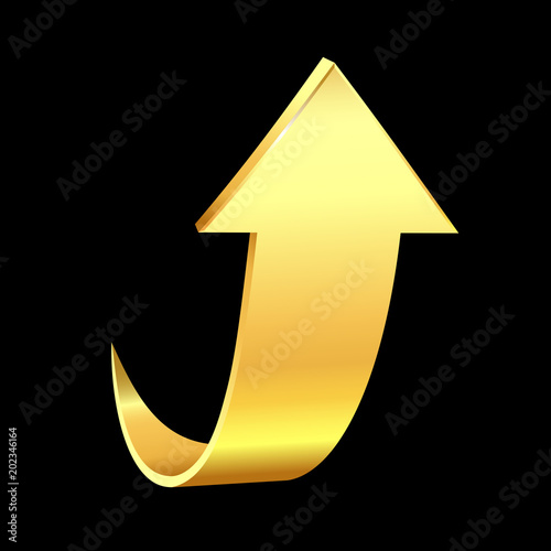Gold arrow. Business concept