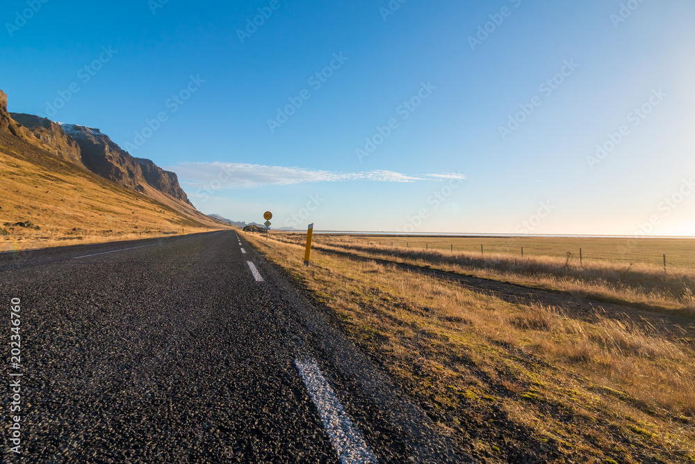 Naklejka premium Main road in Iceland